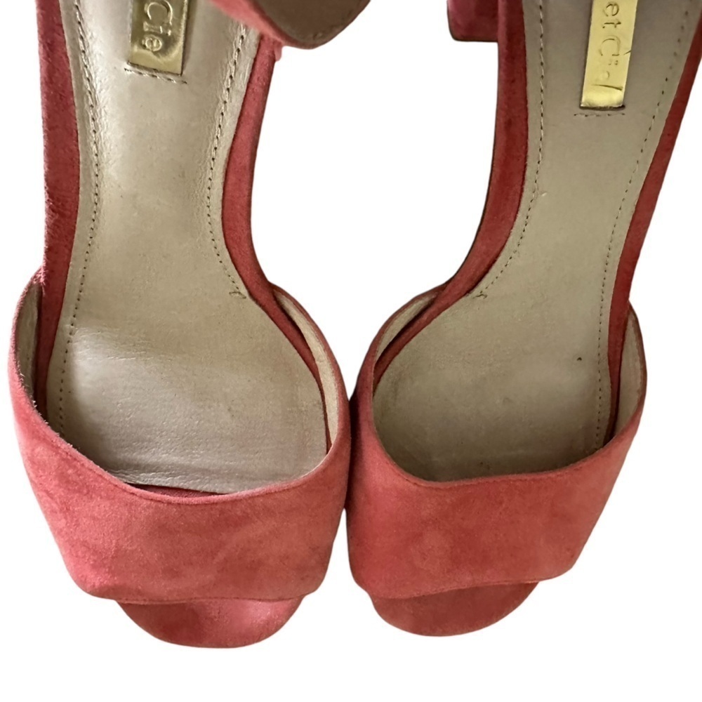LOUISE ET CIE KARISA ANKLE CUFF PINK SUEDE BLOCK HEEL SIZE 7.5 - Picture 9 of 13